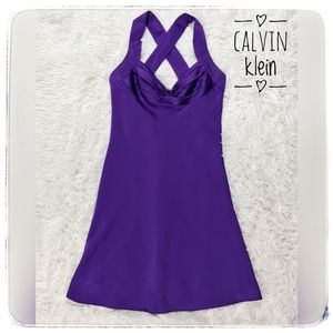 Calvin Klein Sleeveless Purple Satin Dress size 4P